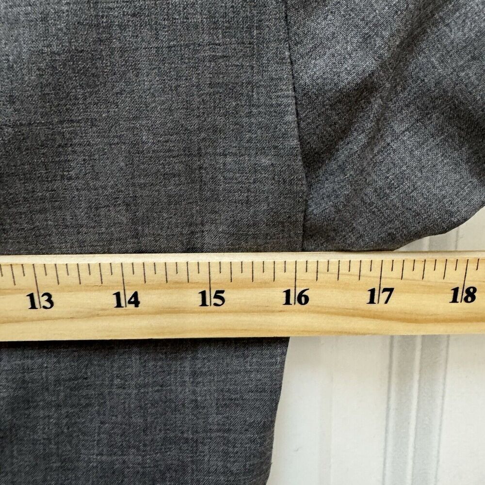 BANANA REPUBLIC Dress Women's Size 8 Charcoal Gray Stretch Light Wool V Neck - Picture 8 of 8